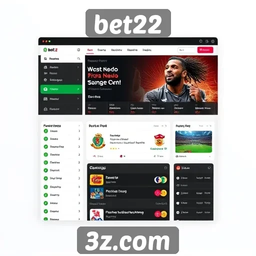 Análise da interface do usuário do site bet22